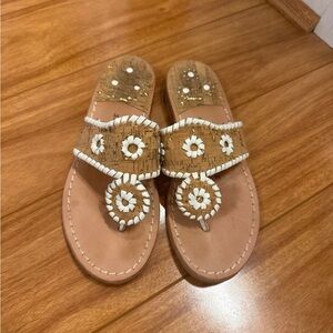 Jack Rodger’s Women's Tan and White Sandals